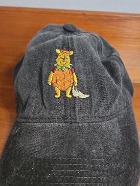 Disney Black Winnie the Pooh Embroidered Baseball Cap